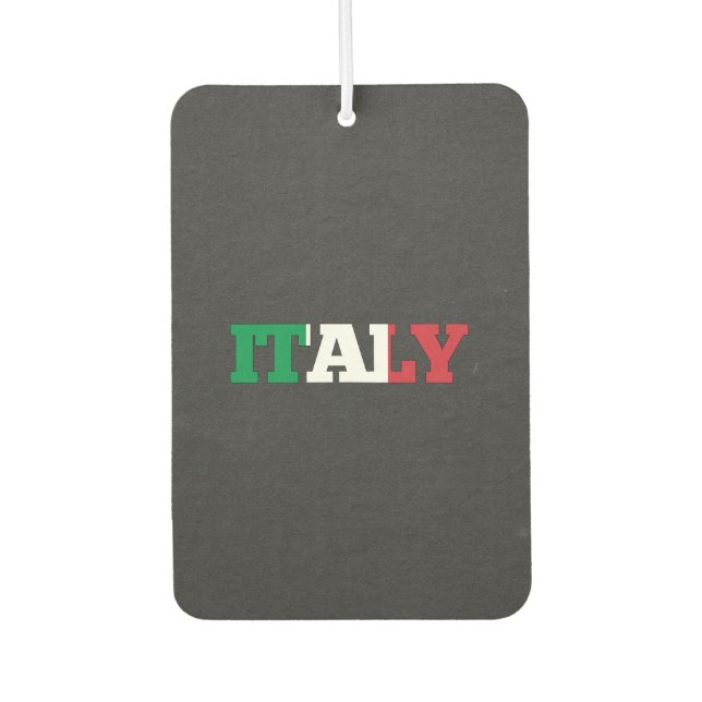 Italy flag font car air freshener (Front)