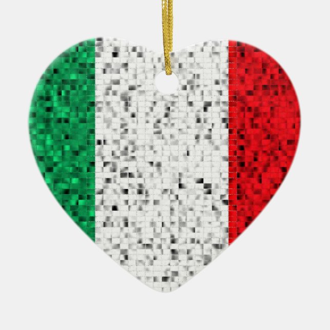 Italy Flag glitter ornament (Front)