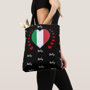 Italy Flag & Heart Italian Flag fashion /sport Tote Bag