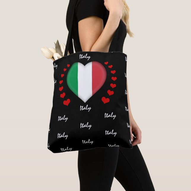 Italy Flag & Heart Italian Flag fashion /sport Tote Bag (Close Up)