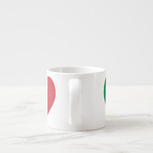 Italy Flag Heart Red Border Espresso Cup