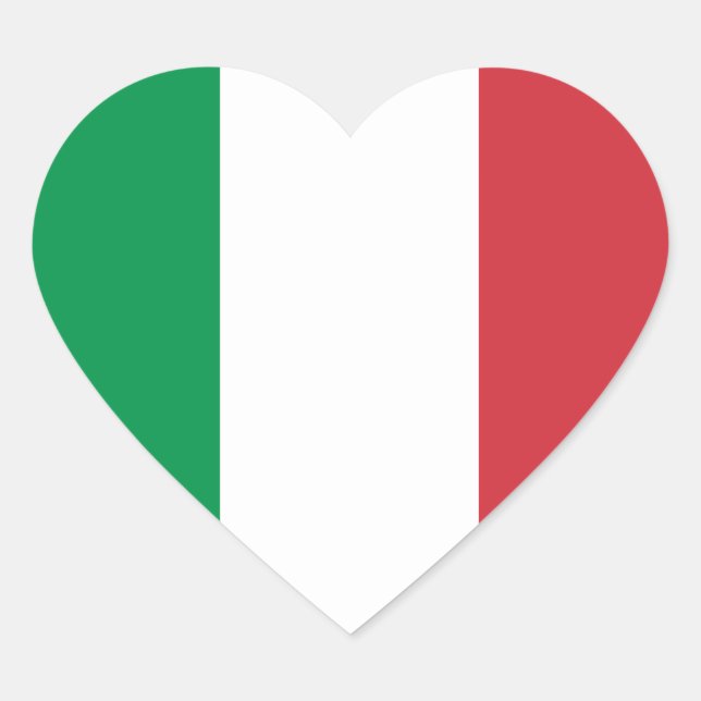 Italy Flag Heart Sticker (Front)