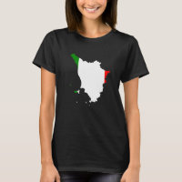 Italy flag in Tuscany outline Tuscany