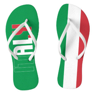 Italy Flag Inscription Green Red White Patriotic  Thongs