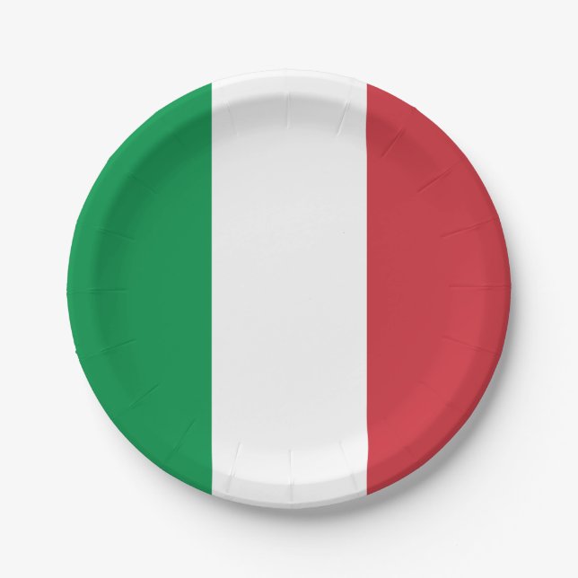 Italy Flag Italian Patriotic Paper Plate (Front)