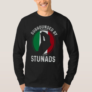 Italy Flag Italian Roots Saying Surrounded By Stun T-Shirt