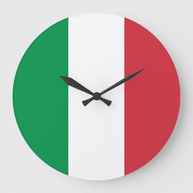 Italy Flag Large Clock (Front)