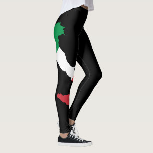 Italy Flag Leggings - Green White Red Womens