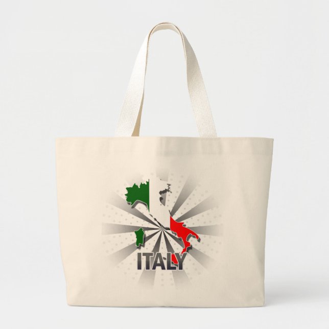 Italy Flag Map 2.0 Large Tote Bag (Front)