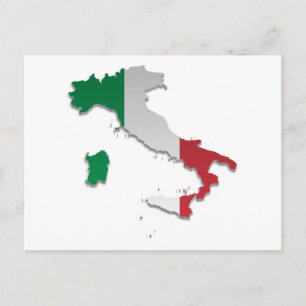 Italy Flag Map_2 Postcard