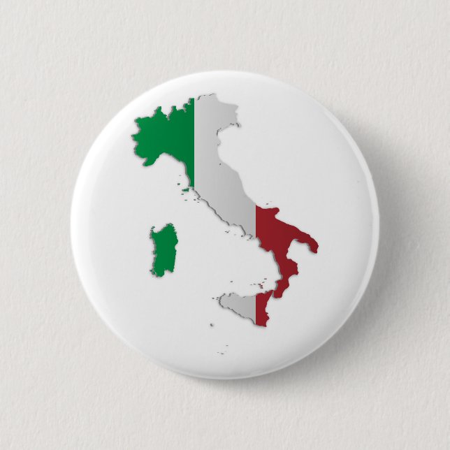 Italy Flag Map 6 Cm Round Badge (Front)