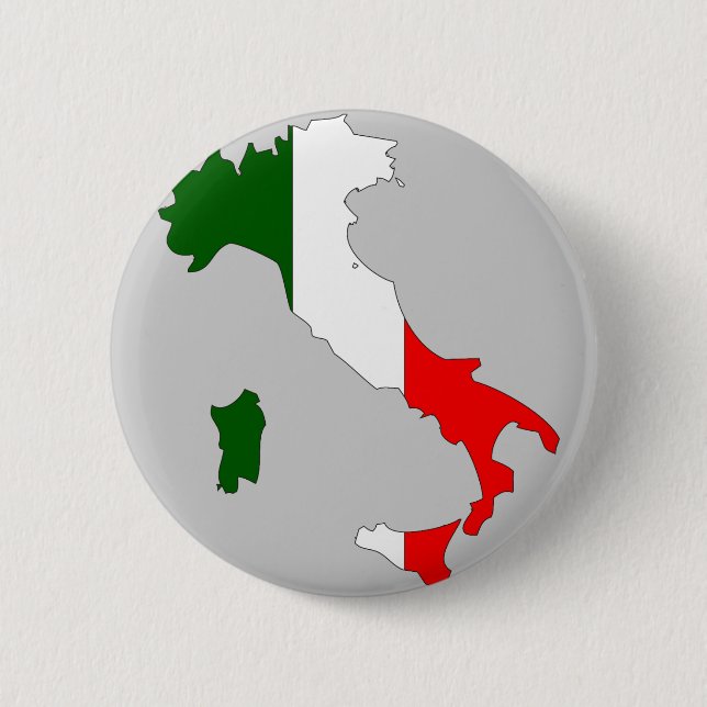 Italy flag map 6 cm round badge (Front)