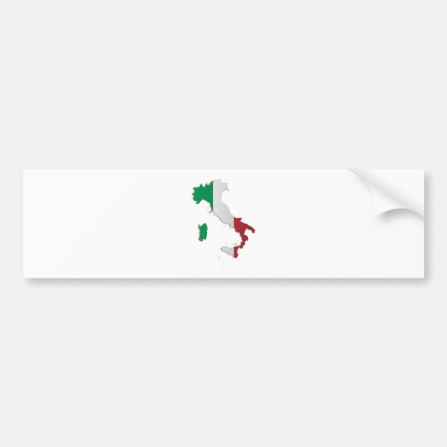 Italy Flag Map Bumper Sticker (Front)