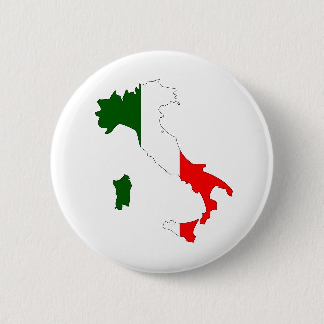Italy Flag Map full size 6 Cm Round Badge (Front)