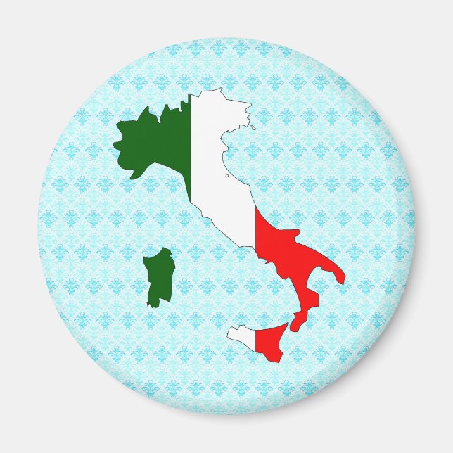 Italy Flag Map full size Magnet (Front)