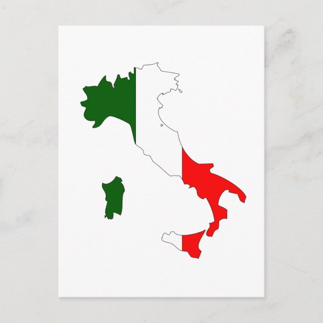 Italy flag map postcard (Front)