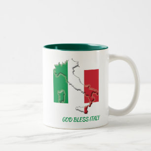 ITALY FLAG MAP Scripture Customised Two-Tone Coffee Mug
