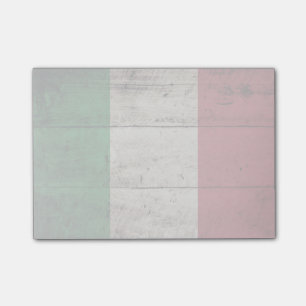 Italy Flag on Old Wood Grain Post-it Notes