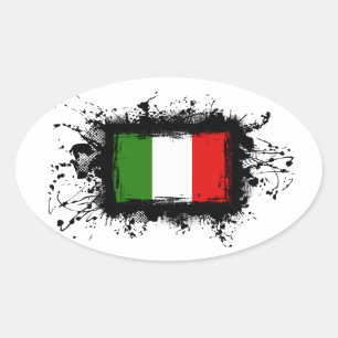Italy Flag Oval Sticker