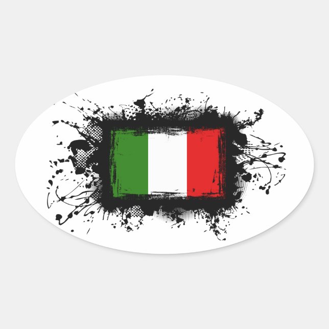 Italy Flag Oval Sticker (Front)
