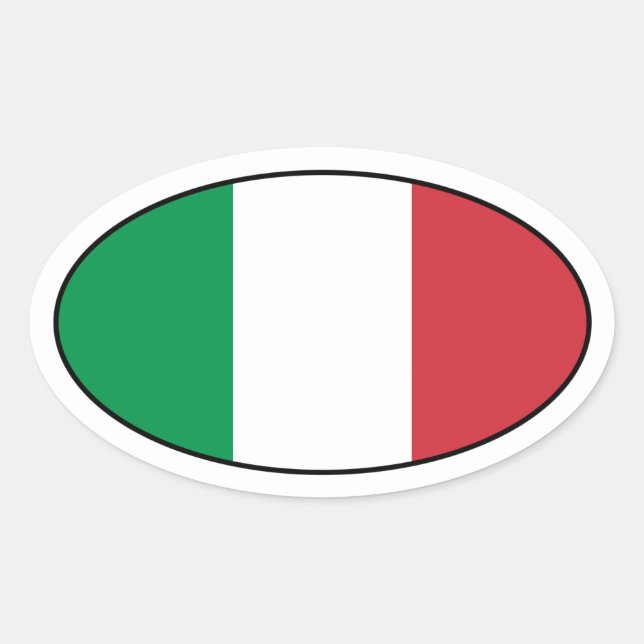 Italy Flag Oval Sticker (Front)