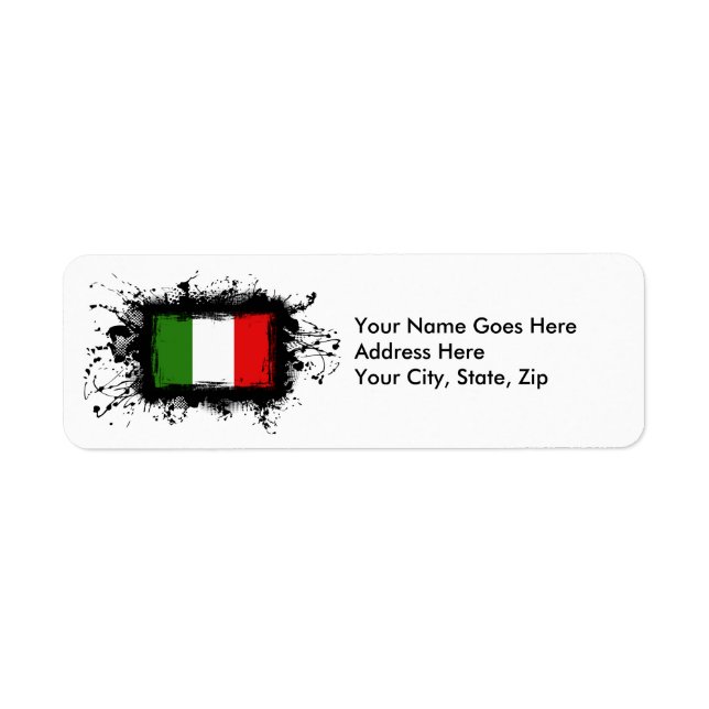 Italy Flag Return Address Label (Front)