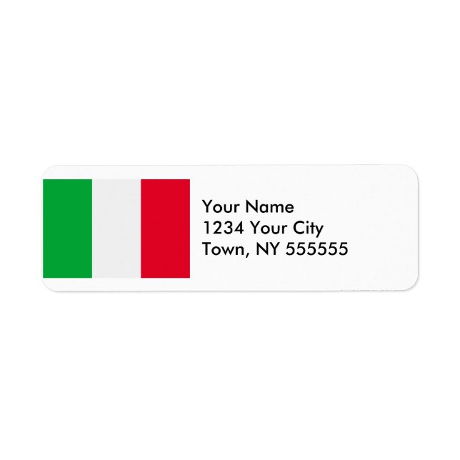 Italy Flag Return Address Label (Front)
