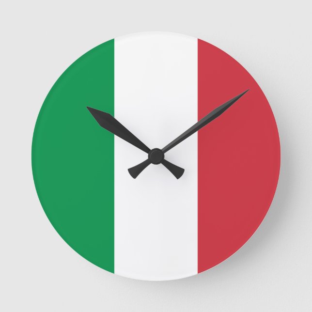Italy Flag Round Clock (Front)