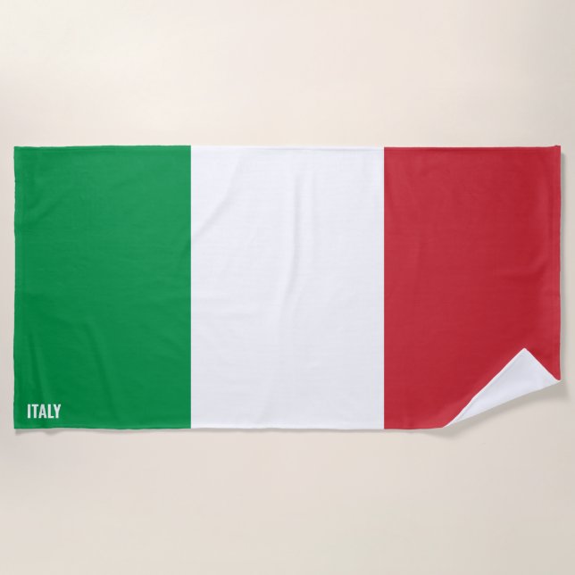 Italy Flag Splendid Patriotic Beach Towel (Front)