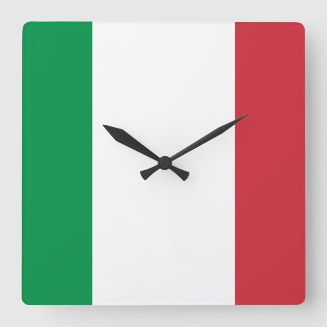 Italy Flag Square Wall Clock (Front)