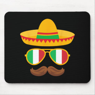 Italy Flag Sungles Italian Cinco De Mayo Mexican B Mouse Pad