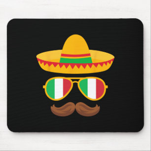 Italy Flag Sungles Italian Cinco De Mayo Mexican B Mouse Pad