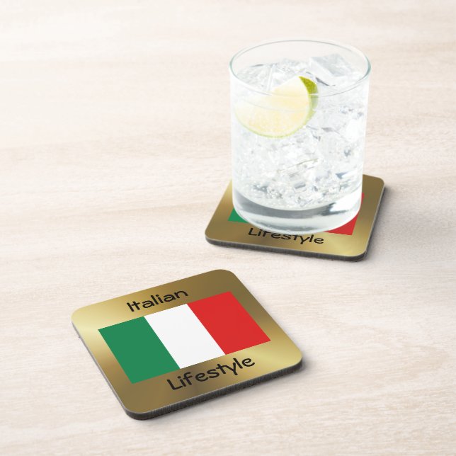 Italy Flag+Text Coaster (Right Side)