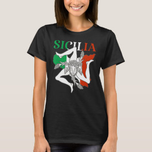 Italy Flag Trinacria Sicilia Sicily Flag Italy T-Shirt