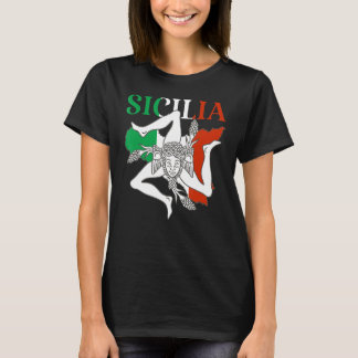 Italy Flag Trinacria Sicilia Sicily Flag Italy T-Shirt