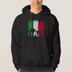 Italy Flag Vintage Distressed Italia Grunge Travel Hoodie