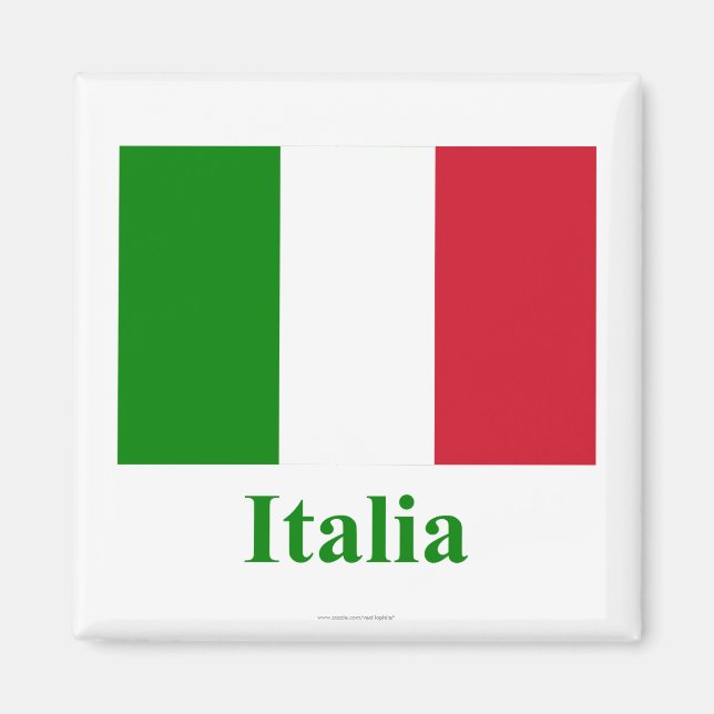 Italy Flag with Name in Italian Magnet (Front)