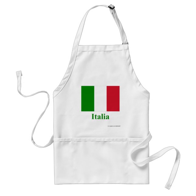 Italy Flag with Name in Italian Standard Apron (Front)