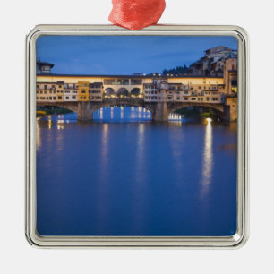 Italy, Florence, Night Reflections in the Metal Tree Decoration