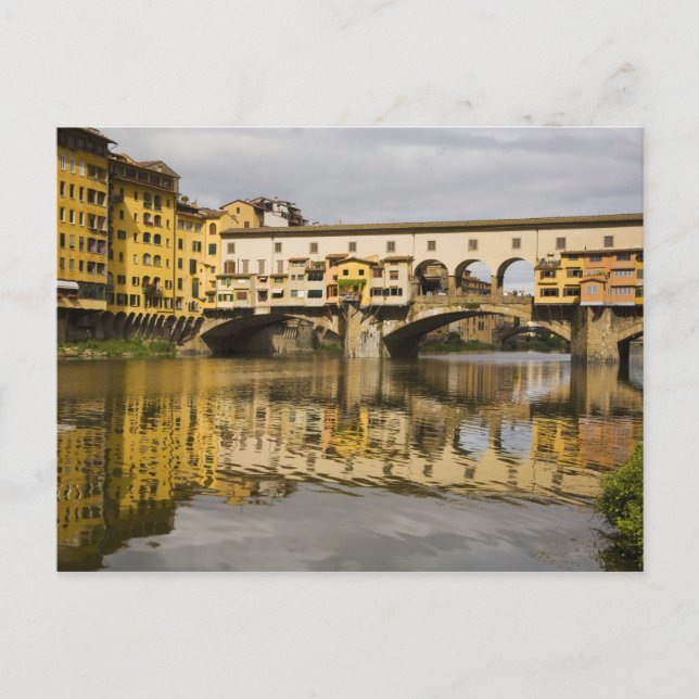 Italy, Florence, Reflections in the River Arno Postcard (Front)