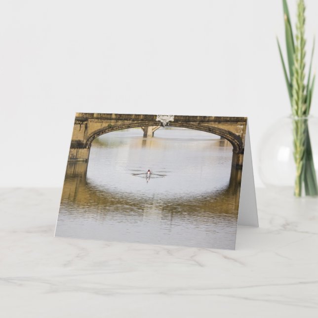 Italy, Florence, Rowing Sculls with Card (Front)