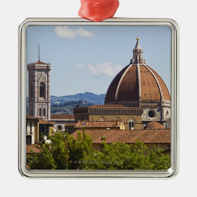 Italy, Florence, View of Florence Cathedral Metal Tree Decoration (Front)