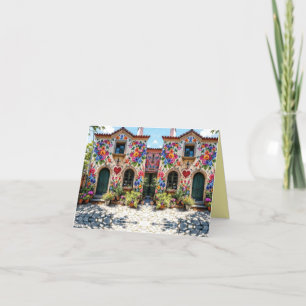 Italy Flower House Deco Thank You Card