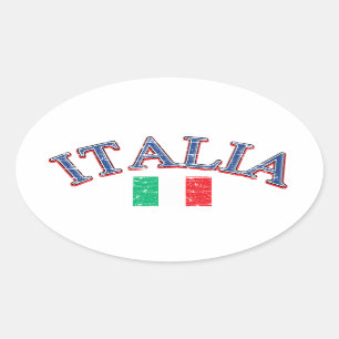 Italy football design oval sticker