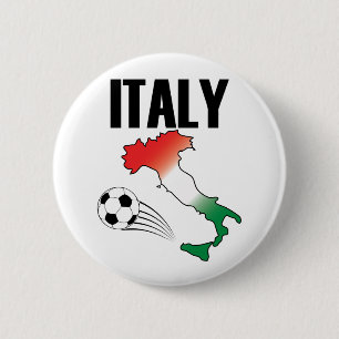 Italy Football Fan Map Boot Soccer Ball 6 Cm Round Badge