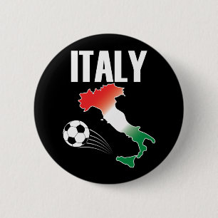 Italy Football Fan Map Boot Soccer Ball 6 Cm Round Badge