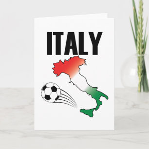 Italy Football Fan Map Boot Soccer Ball Card