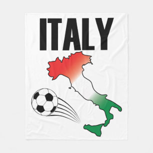 Italy Football Fan Map Boot Soccer Ball Fleece Blanket