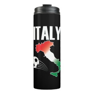 Italy Football Fan Map Boot Soccer Ball Thermal Tumbler