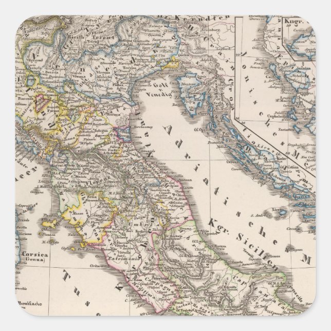 Italy from 1270 to 1450 square sticker (Front)